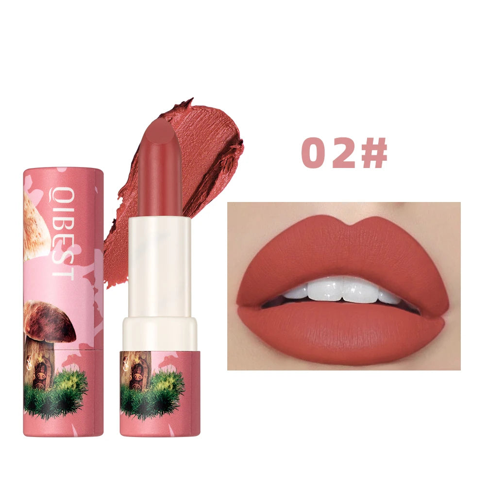 Rouge à lèvres Fantasy 6 couleurs en forme de champignon — maquillage longue tenue, rouge velours sexy, teinte pour les lèvres hydratante, gloss nude, cosmétique pour femmes.