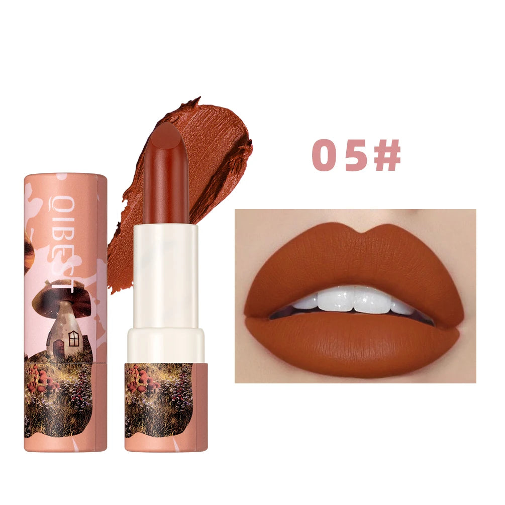 Rouge à lèvres Fantasy 6 couleurs en forme de champignon — maquillage longue tenue, rouge velours sexy, teinte pour les lèvres hydratante, gloss nude, cosmétique pour femmes.