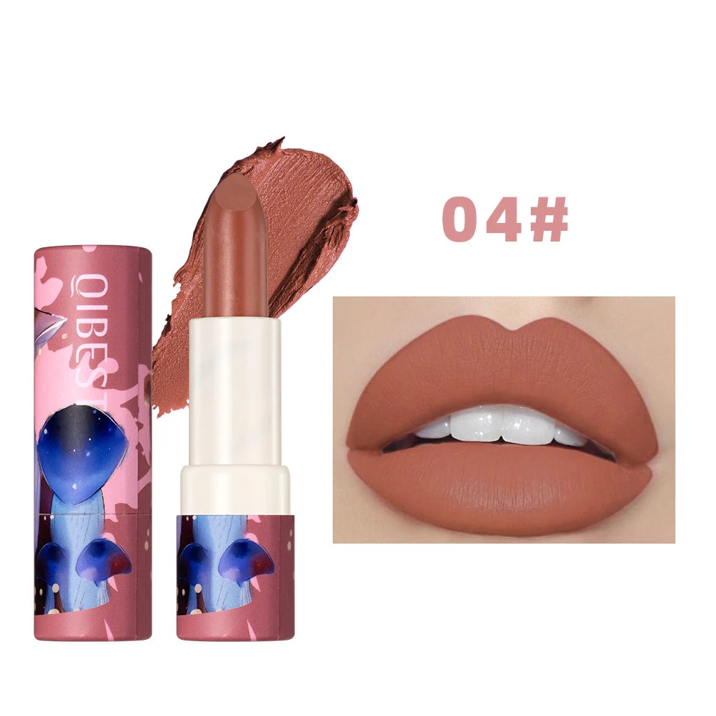 Rouge à lèvres Fantasy 6 couleurs en forme de champignon — maquillage longue tenue, rouge velours sexy, teinte pour les lèvres hydratante, gloss nude, cosmétique pour femmes.
